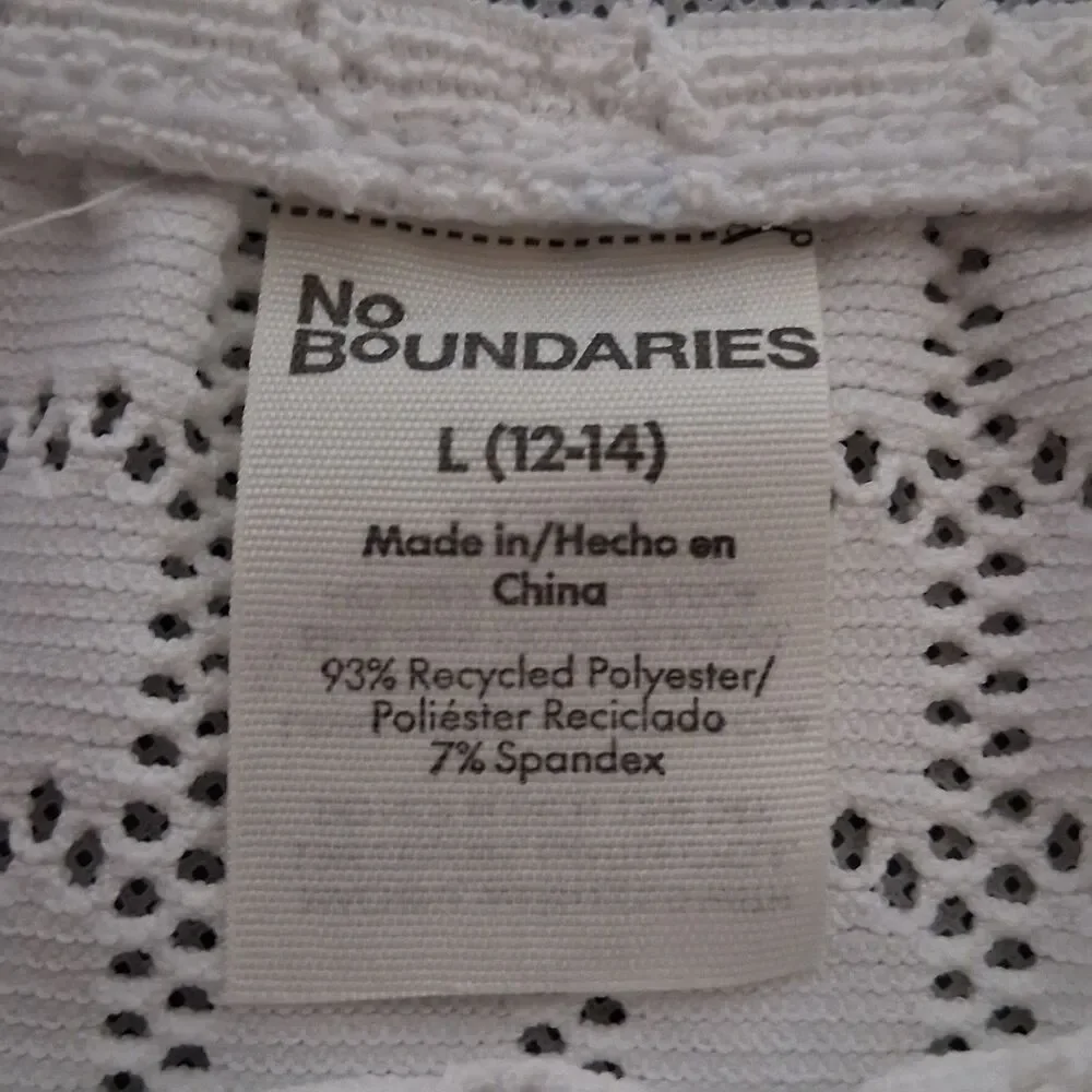 No Boundaries Bikini Swim Skirt Cover Up Womens Large White Eyelet New With Tags